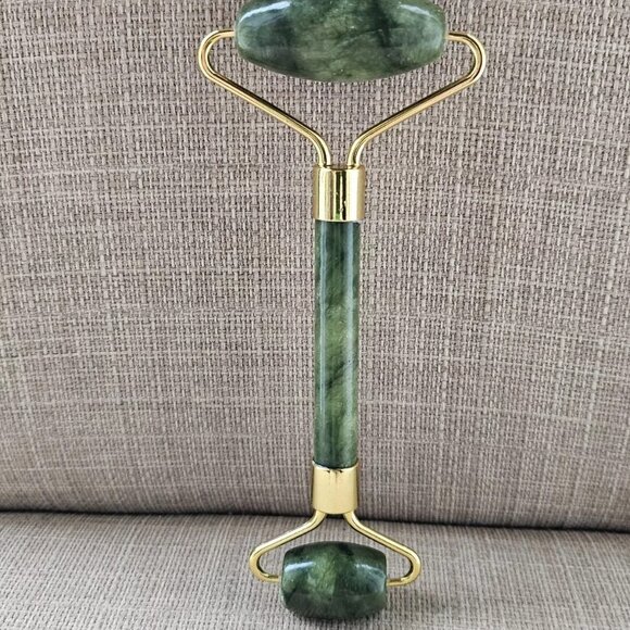Jade Facial Roller Rajavenatiny Double Roller Small and Large Face Roller New - Picture 4 of 11